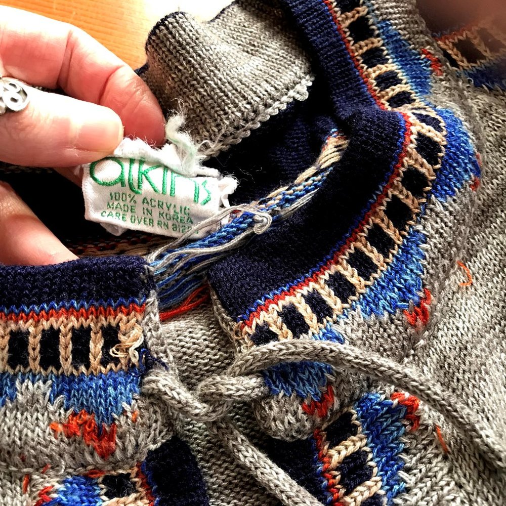 Vintage 70's Tie Front Cardigan - Picture 3 of 4